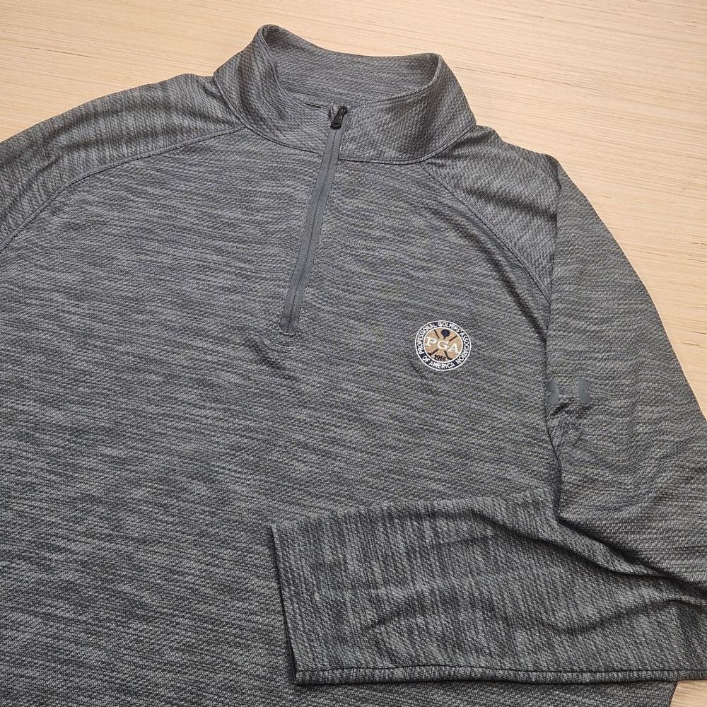 Under Armour PGA Performance 2.0 1/4 Zip Pullover Mens XL Gray Textured UM1244